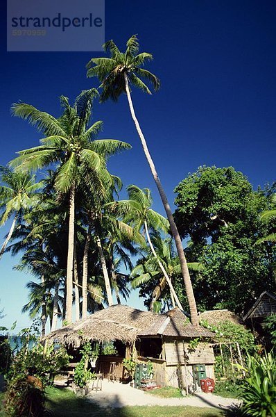 Palmen und bar auf Urlaub Insel Boracay  vor der Küste von Panay  Philippinen  Südostasien  Asien