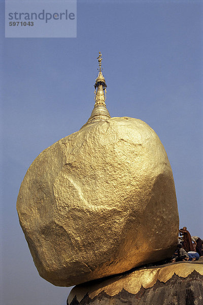 balancieren Myanmar Asien Boulder Goldener Felsen