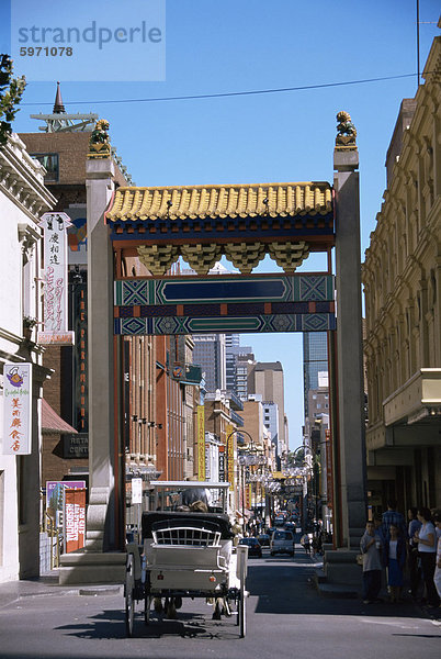 Eingang zur Chinatown  Melbourne  Victoria  Australien  Pazifik