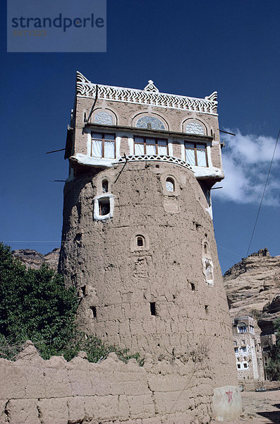 Gemischte Architektur  Wadi Dhar  Jemen  Naher Osten