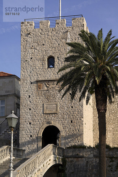 Land-Tor  Korcula  Dalmatien  Kroatien  Europa