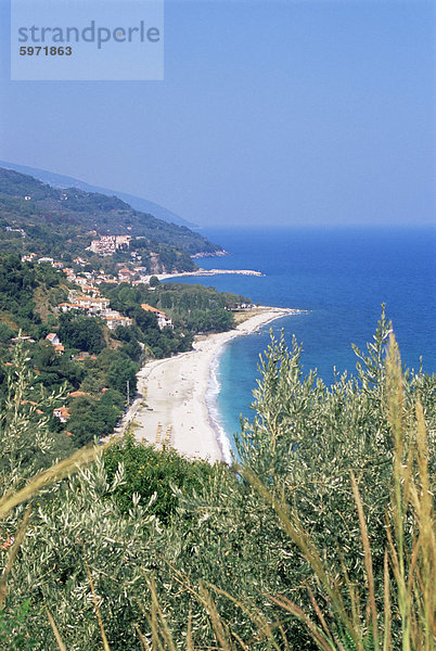 Damouchari  Blick in Richtung Agios Ioannis  Pelion  Griechenland  Europa