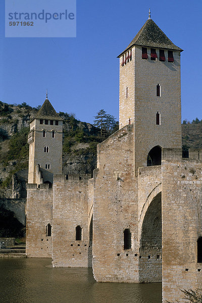 Valentre Brücke  Cahors  Quercy Region  Lot  Frankreich  Europa