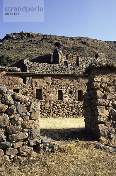 Sieben Hütten Bereich  Qanchisaracay  Inka-Website in der Urubamba Tal  Peru  Südamerika