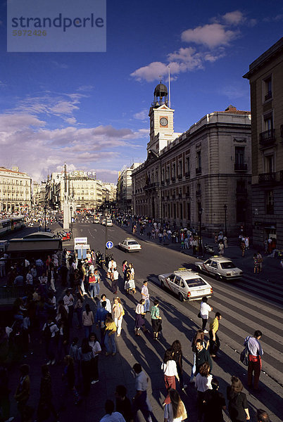 Puerta del Sol  aus dem Westen  Madrid  Spanien  Europa