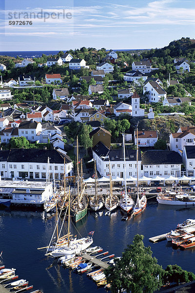 Risor  die weiße Stadt am Skagerrak  Südküste  Norwegen  Skandinavien  Europa