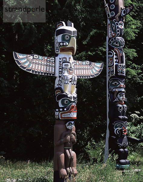 Nordamerika Totempfahl British Columbia Kanada Stanley Park Vancouver