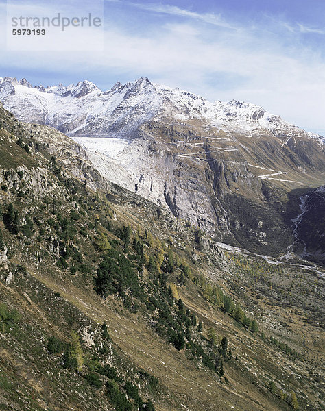 Furkapass und Rhonegletscher  Schweizer Alpen  Schweiz  Europa