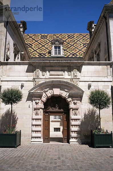 Hotel de Vogue  mit traditionellen Dach Fliesen  Dijon  Burgund  Frankreich  Europa