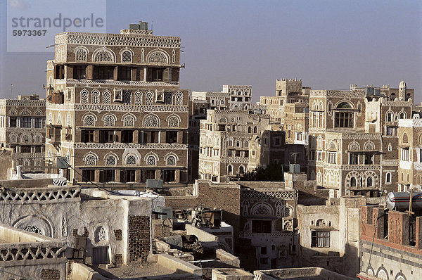 Skyline der Altstadt  Sana ' A  UNESCO World Heritage Site  Jemen  Naher Osten