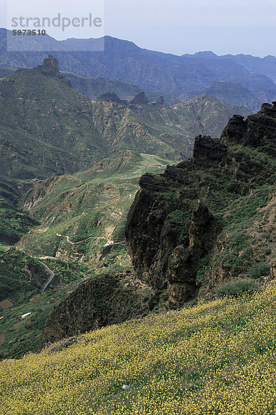 Bergwelt auf Straße nach Artena  Gran Canaria  Kanarische Inseln  Spanien  Europa