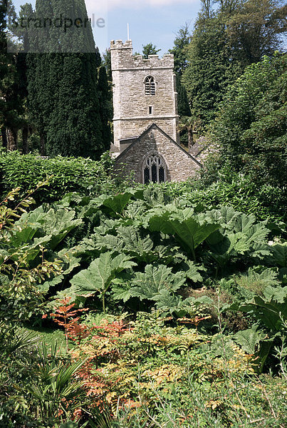 Kirche aus dem 13. Jahrhundert  St. Just-in-Roseland  Cornwall  England  Vereinigtes Königreich  Europa