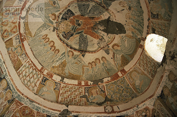 Gemälde im Fels geschnitten Kirche  Ihlara-Schlucht  Cappadocia  Anatolien  Türkei  Kleinasien  Eurasien