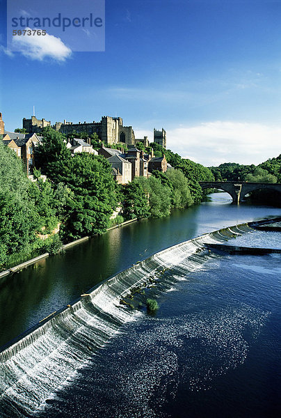 Durham Zentrum und Flusses Wear  Durham  County Durham  England  Vereinigtes Königreich  Europa