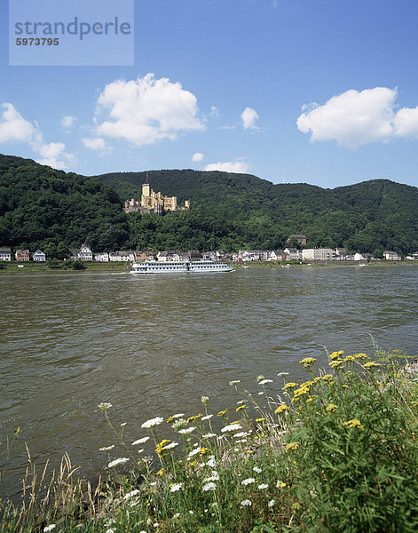 Schloss Stolzenfels bei Koblenz  Rheintal  Deutschland  Europa