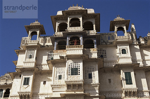 Der City Palace  erbaut im Jahre 1775  Udaipur  Rajasthan Zustand  Indien  Asien