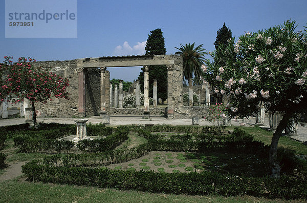 Gärten der Casa di Fauna  Pompeji  UNESCO World Heritage Site  Kampanien  Italien  Europa