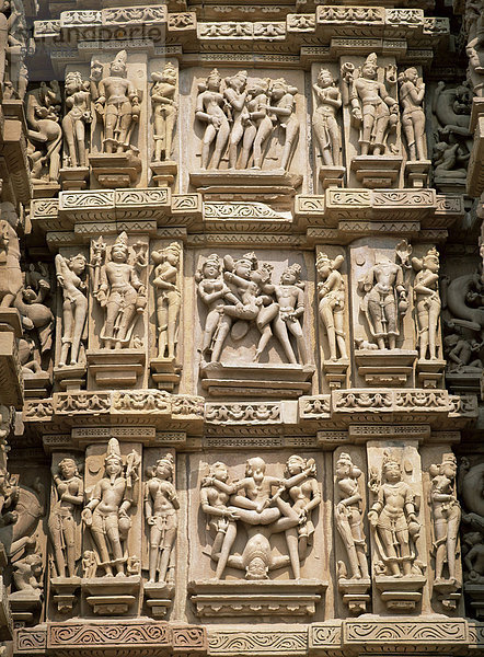 West Seite der Kandariya Mahadev Tempel  Western Group  Khajuraho  Madhya Pradesh state  Indien  Asien