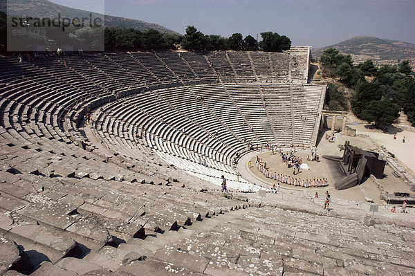 Restauriert Theater  Epidaurus  UNESCO Weltkulturerbe  Griechenland  Europa