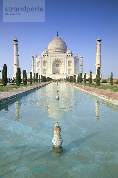 Das Taj Mahal  UNESCO Weltkulturerbe  Agra  Uttar Pradesh Zustand  Indien  Asien