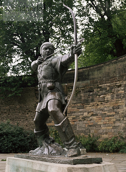 Statue von Robin Hood  Nottingham  Nottinghamshire  England  Vereinigtes Königreich  Europa