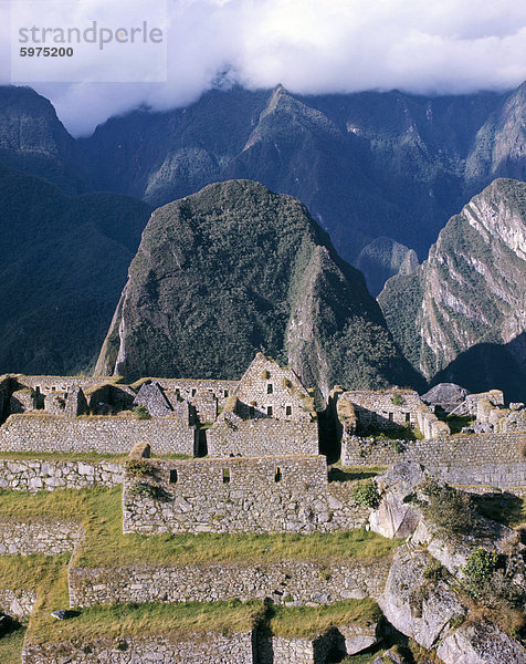 Inka-Ruinen  Machu Picchu  UNESCO-Weltkulturerbe  Peru  Südamerika