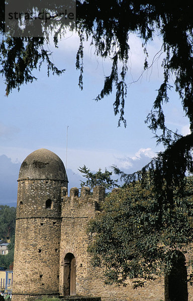 Zusammengesetzte Wände  Royal Enclosure  17. Jahrhundert Schloss  Gondar  Äthiopien  Afrika