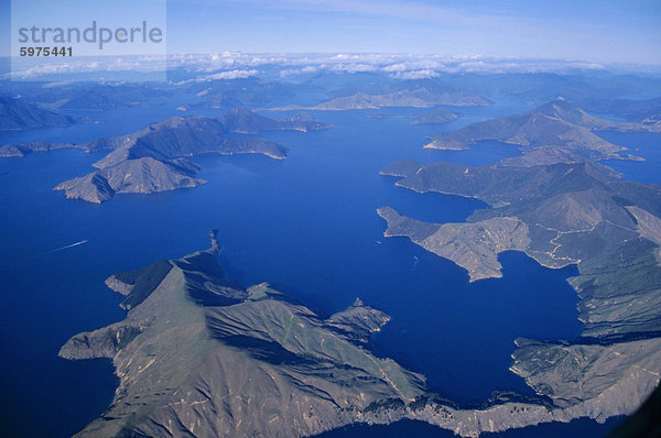 Luftaufnahme  Marlborough Sound  Südinsel  Neuseeland  Pazifik