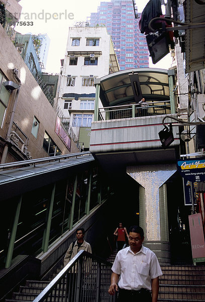 Mitte-Levels Rolltreppe  Hong Kong Island  Hongkong  China  Asien