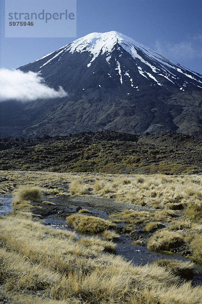 Schlafender Vulkan Mount Ngauruhoe  Tongariro-Nationalpark  UNESCO Weltkulturerbe  Taupo  Manukau  North Island  Neuseeland  Pazifik