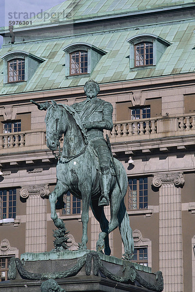 Reiterstandbild von Gustav Adolfs  Stockholm  Schweden  Skandinavien  Europa
