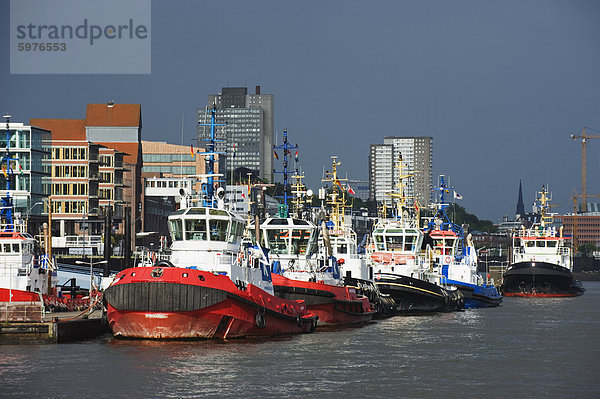 Der Hamburger Hafen auf der Elbe  Hamburg  Deutschland  Europa