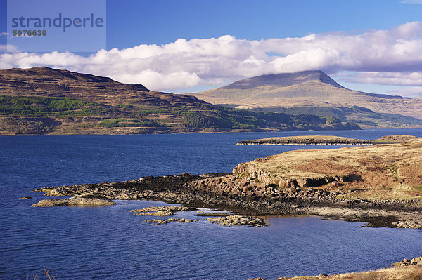 Loch Scridain und Ben mehr Distanz  Isle of Mull  Innere Hebriden  Schottland  Großbritannien  Europa