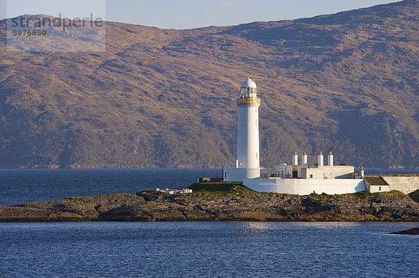 Lismore Leuchtturm aus der Craignure-Oban ferry  Highlands  Schottland  Vereinigtes Königreich  Europa