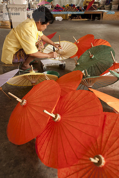 Bo Sang  Sonnenschirm Dorf  Provinz Chiang Mai  Thailand  Südostasien  Asien