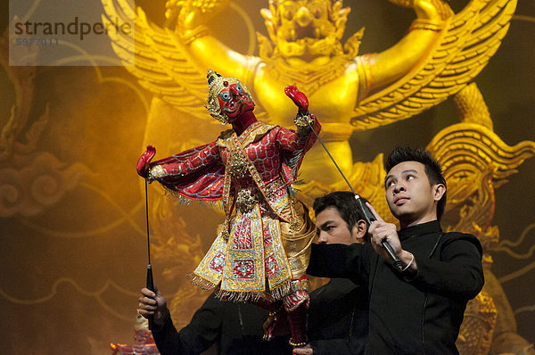 Marionette zeigen  Aksra Theater  Bangkok  Thailand  Südostasien  Asien