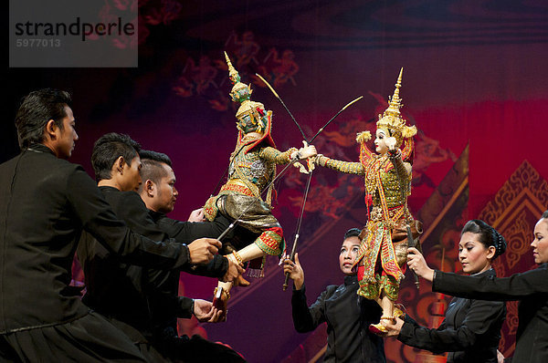 Marionette zeigen  Aksra Theater  Bangkok  Thailand  Südostasien  Asien