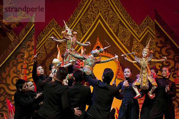 Marionette zeigen  Aksra Theater  Bangkok  Thailand  Südostasien  Asien