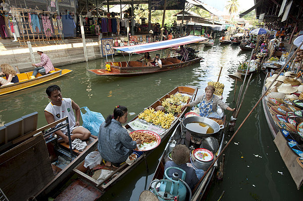 Damnoen Saduak schwimmende Markt  Bangkok  Thailand  Südostasien  Asien