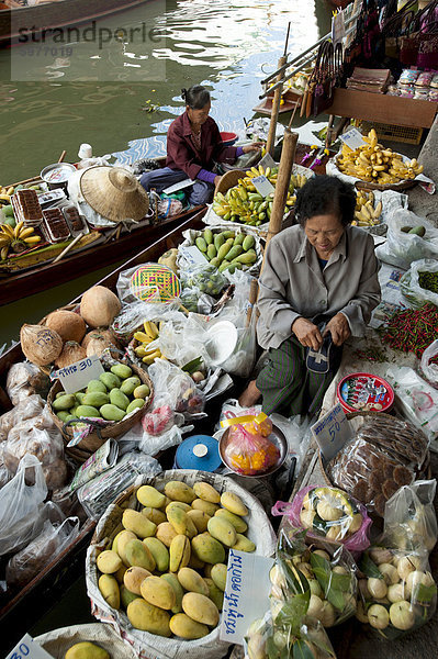 Damnoen Saduak schwimmende Markt  Bangkok  Thailand  Südostasien  Asien