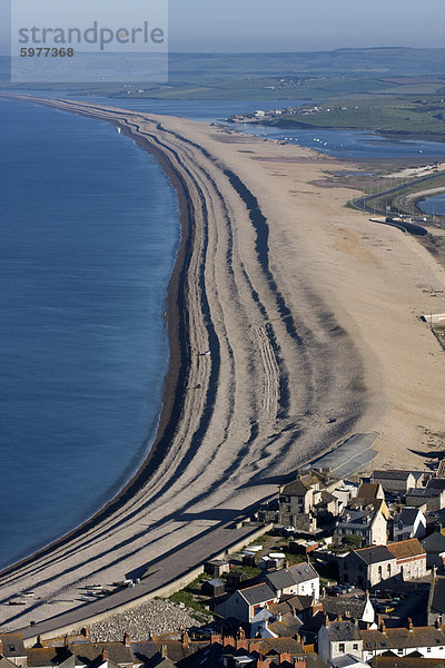 Chesil Beach und die Flotte Lagune  Weymouth  Dorset  England  Vereinigtes Königreich  Europa