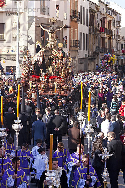 Europa tragen Fest festlich Straße fließen Religion Heiligkeit Andalusien Malaga Spanien Woche