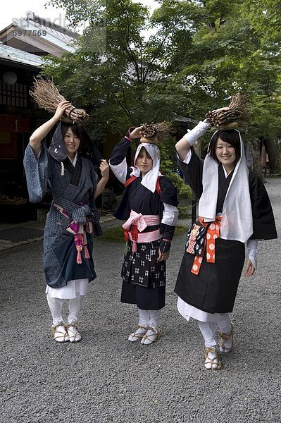 Ländliches Motiv ländliche Motive tragen Tradition Dorf Holz Feuer Mädchen Kostüm - Faschingskostüm Asien Verkleidung Japan Kyoto