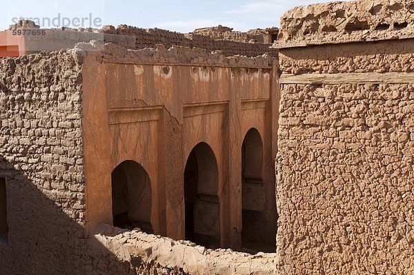 Traditionelle Schlamm Backstein Gebäude  Figuig  Provinz Figuig  orientalische Region  Marokko  Nordafrika  Südafrika