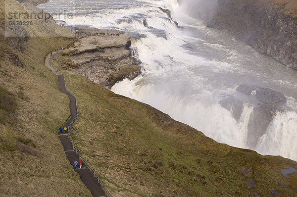 Gullfoss-Wasserfall  Island  Polarregionen