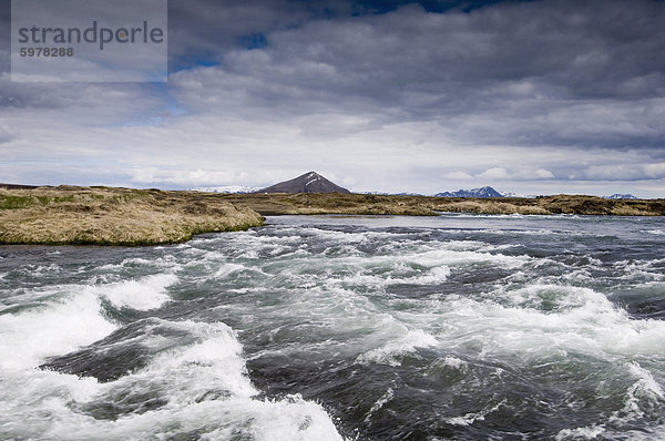 Fluss Laxa aus Lake Myvatn  Skutustaoir in der Nähe von Reykjahlid  Island  Polarregionen