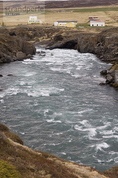 Godafoss Wasserfall  Island  Polarregionen