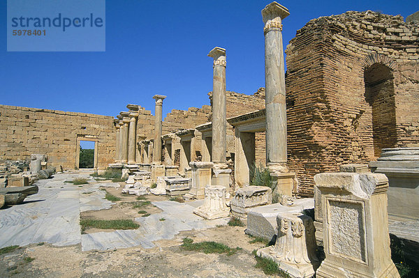 Severan Forum  Leptis Magna  UNESCO Weltkulturerbe  Tripolitanien  Libyen  Nordafrika  Afrika