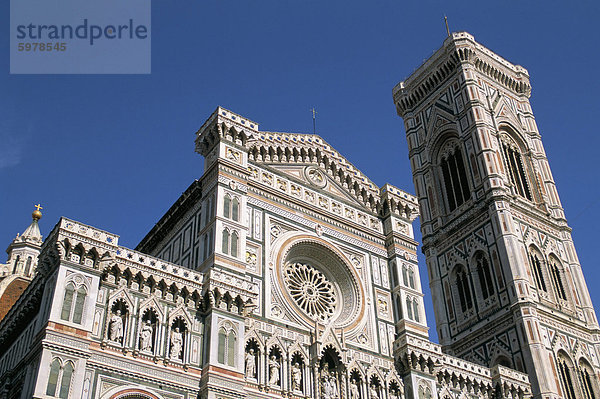 Dom und Campanile (Kathedrale und Bell Turm)  Florenz  UNESCO World Heritage Site  Toskana  Italien  Europa