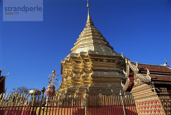 Wat Phra  dass Doi Suthep  in der Nähe von Chiang Mai  Thailand  Südostasien  Asien